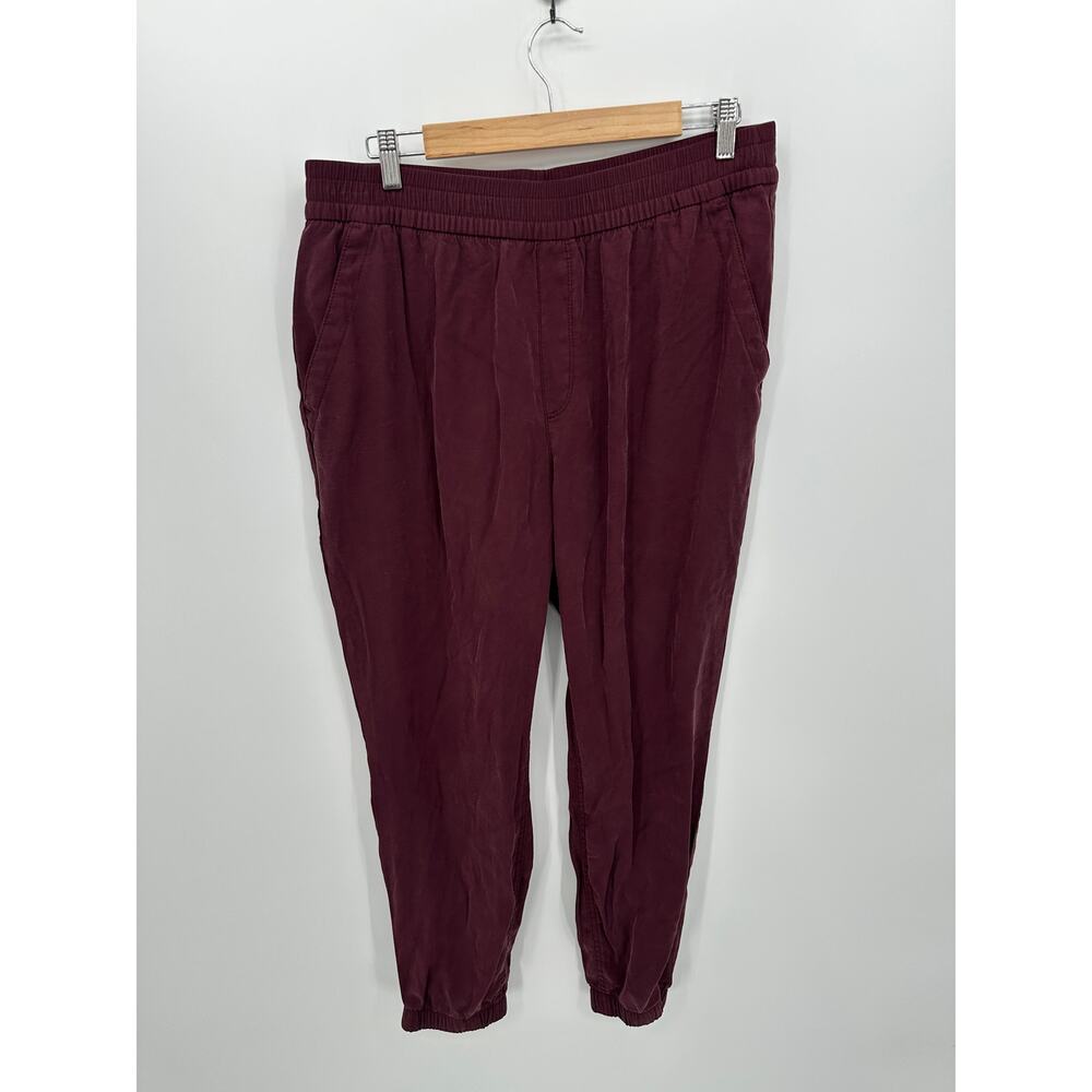 Old Navy Burgundy‎ Red Jogger Modal Pants Women Sz L Casual Lounge Fall